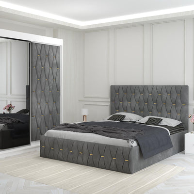 Dormitor ANA cu Dressing Tapitat