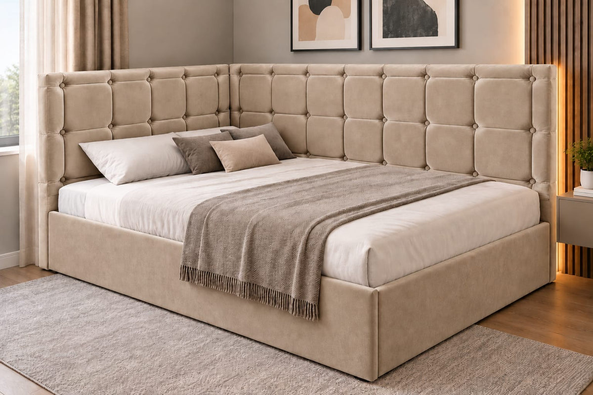 Pat Tapitat Roma De Colt Crem Catifea Premium