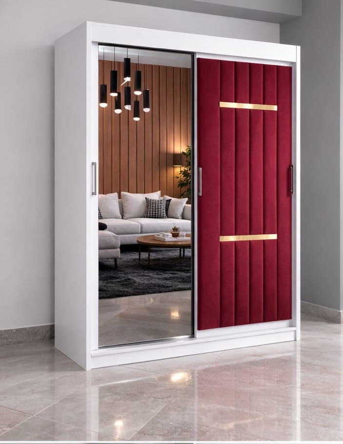 Dressing Tapitat Velvet Visiniu Cu Oglinda