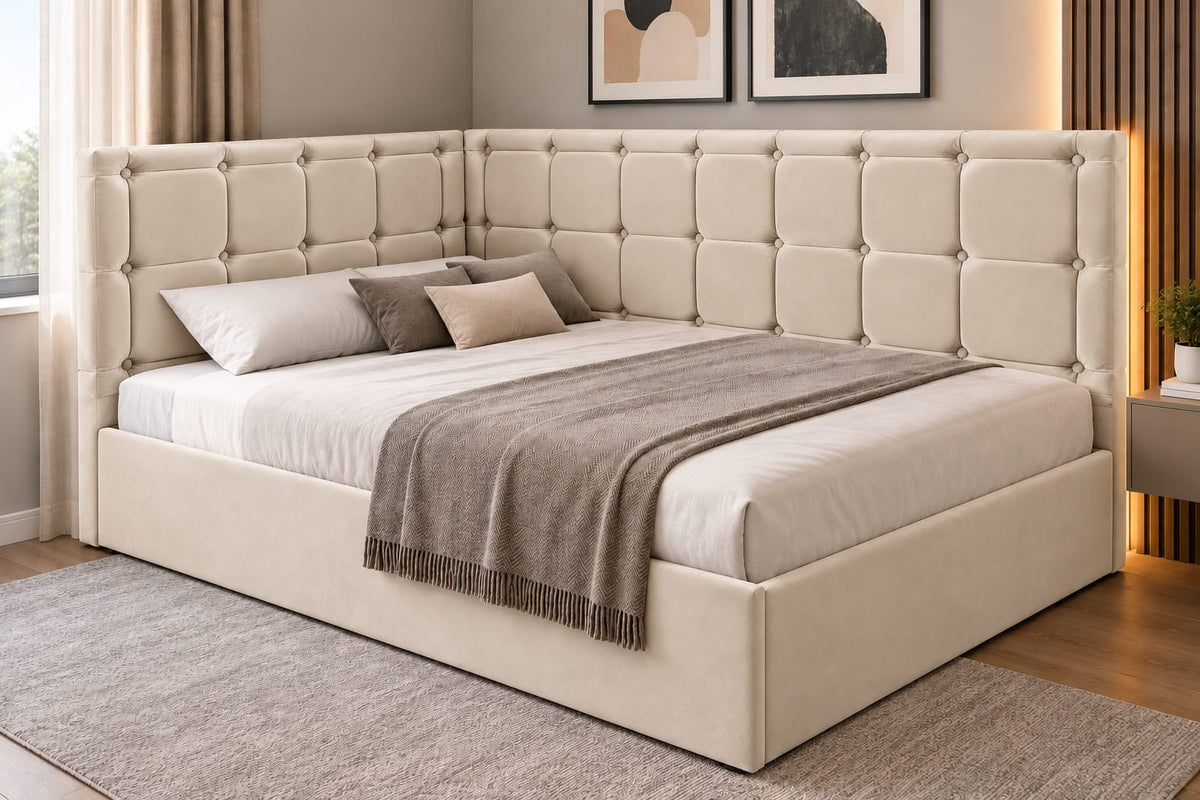 Pat Tapitat Roma De Colt Crem Catifea Premium