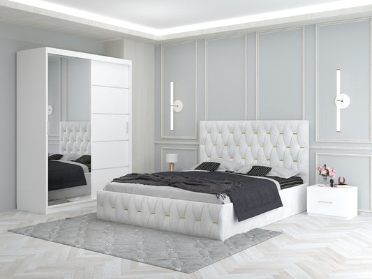 Dormitor Ana Alb cu Dressing 150 si Noptiere