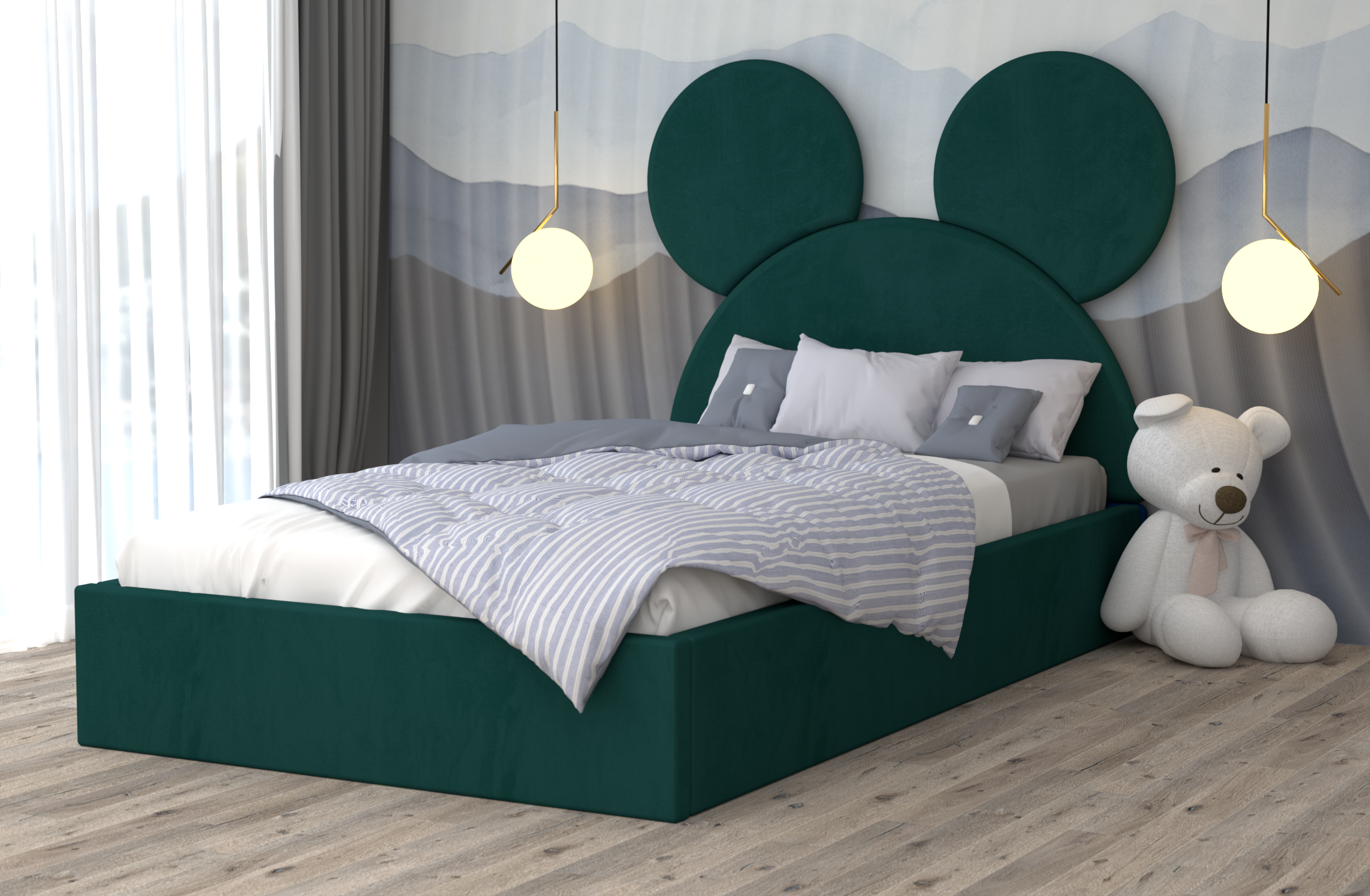 Pat Tapitat Mickey Cu Catifea Premium