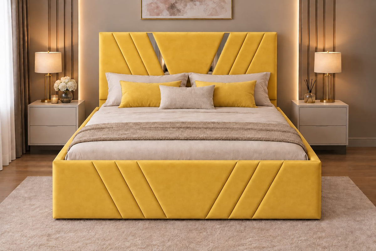 Pat Tapitat Monaco Galben Catifea Premium