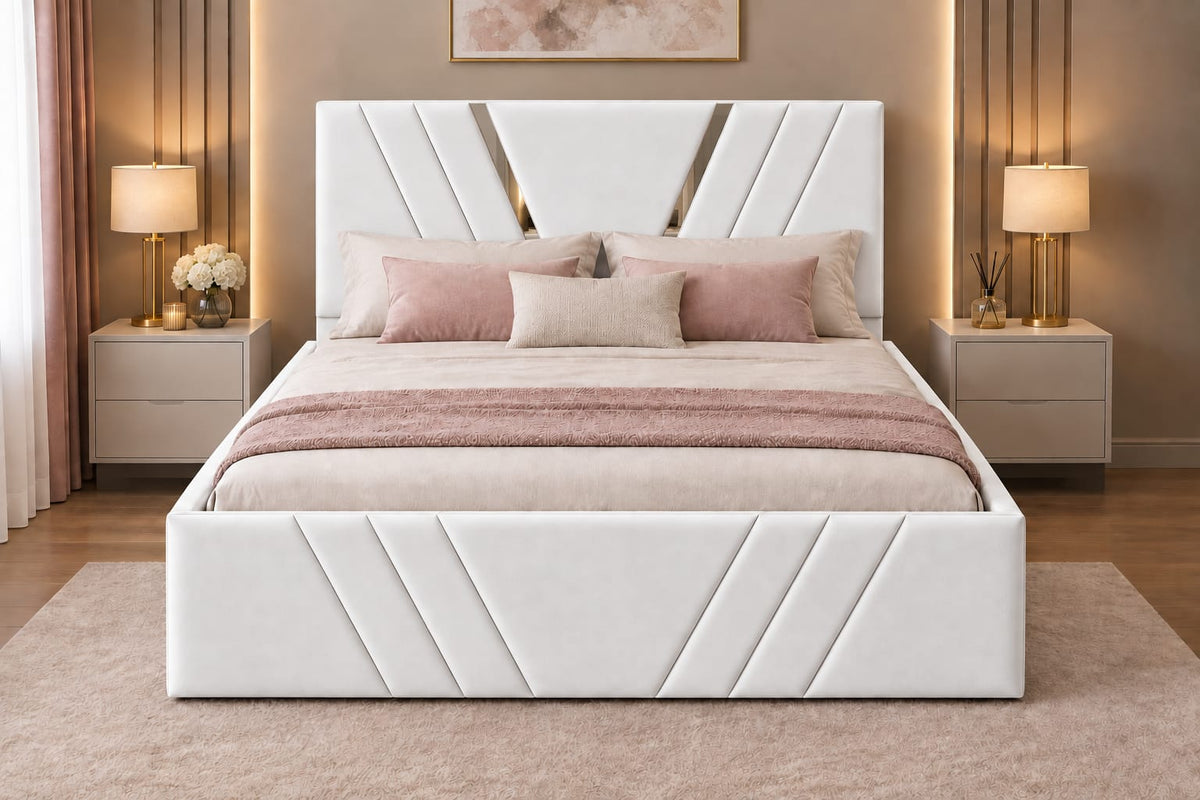 Pat Tapitat Monaco Alb Catifea Premium
