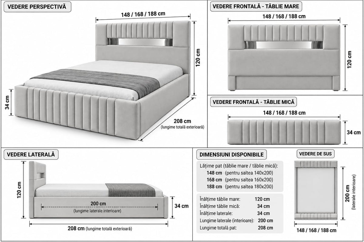 Pat Tapitat Prestige Galben Catifea Premium