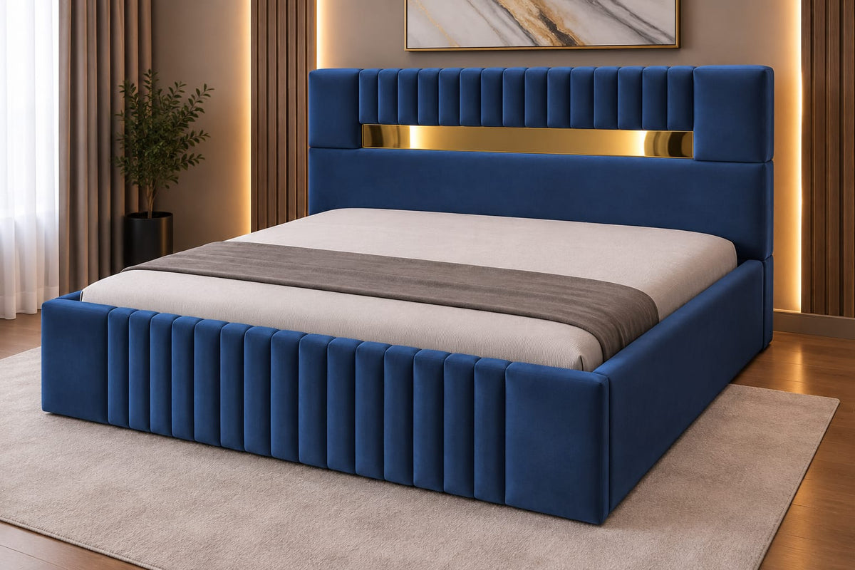 Pat Tapitat Prestige Albastru Catifea Premium