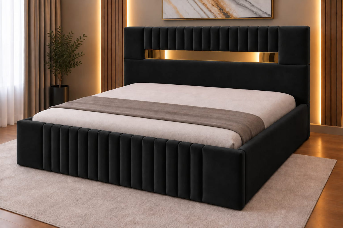 Pat Tapitat Prestige Negru Catifea Premium