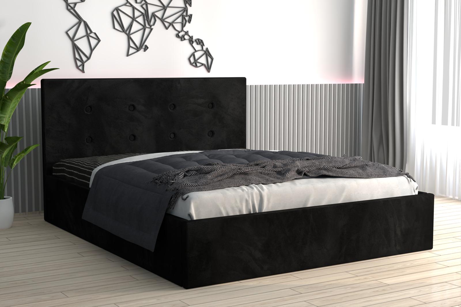 Pat Tapitat Aris Negru Catifea Premium