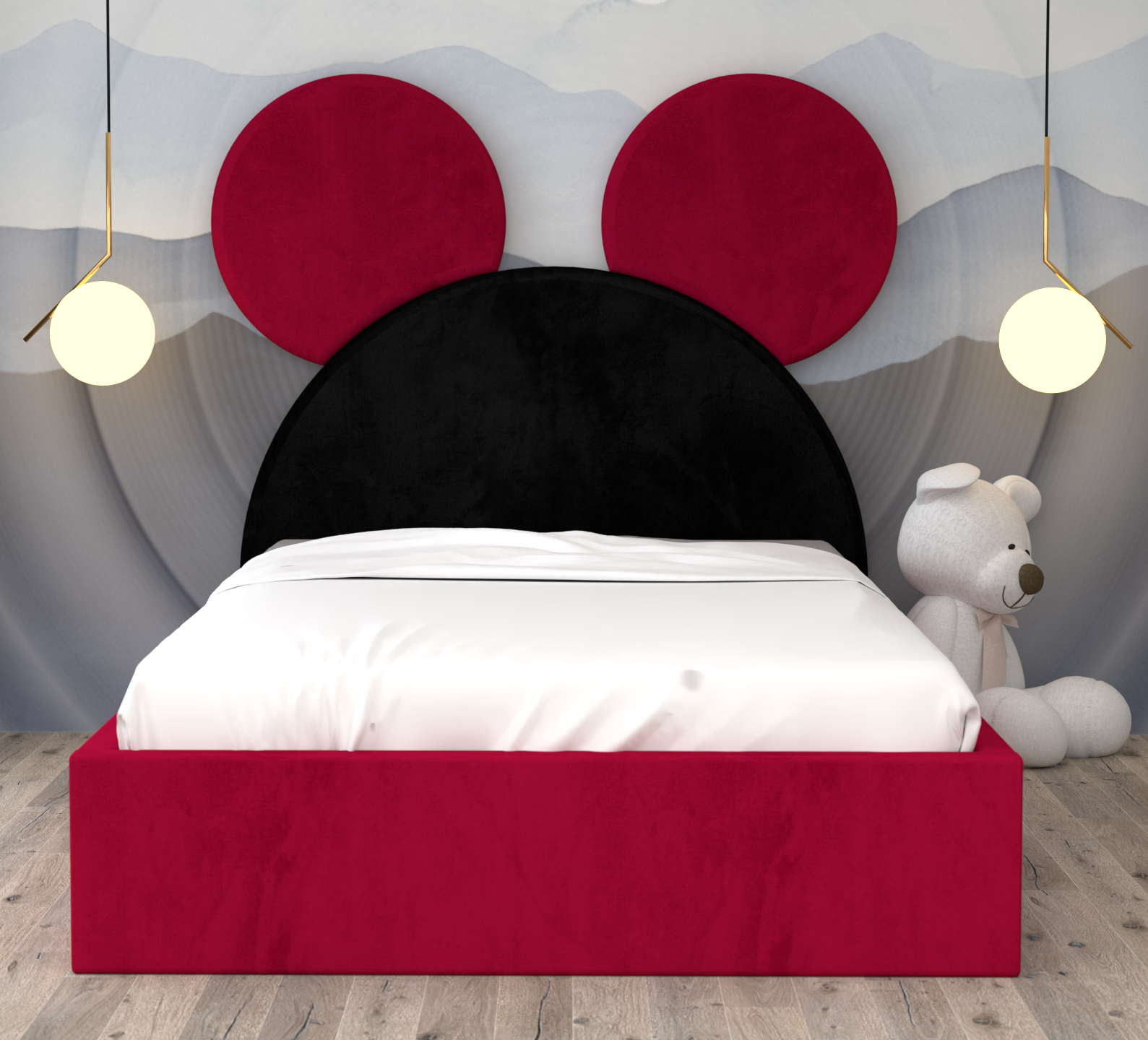 Pat Tapitat Mickey cu Catifea Premium